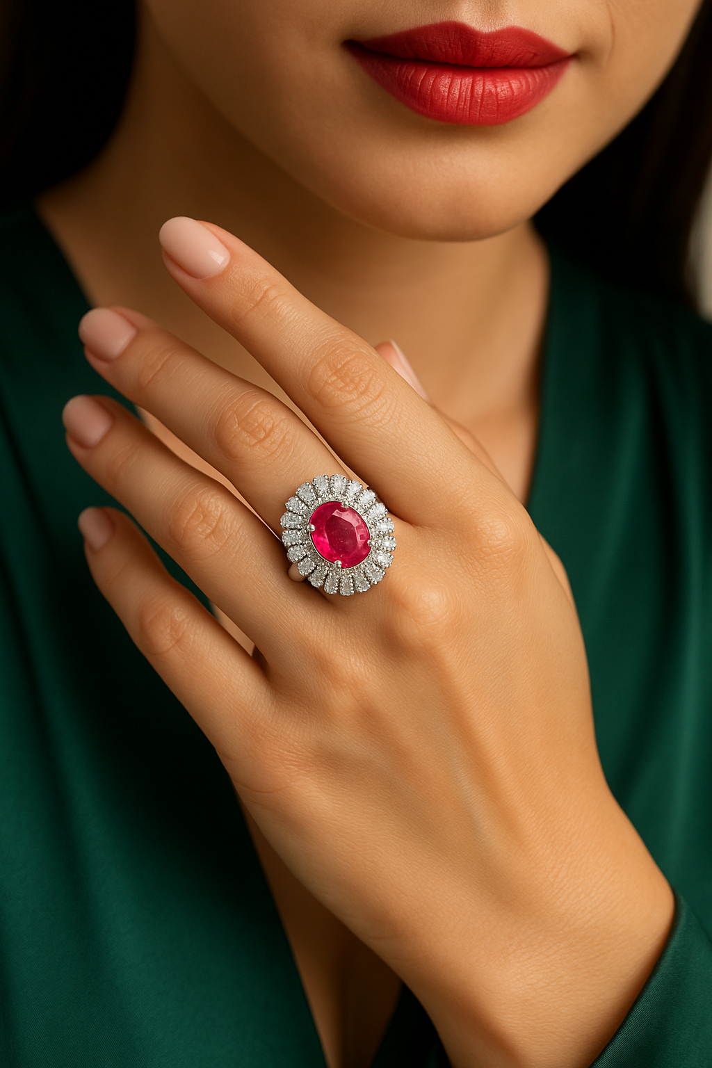 American Diamond Adjustable Ring