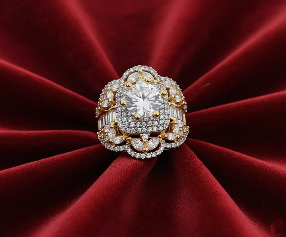 Crystal Charm American Diamond Ring