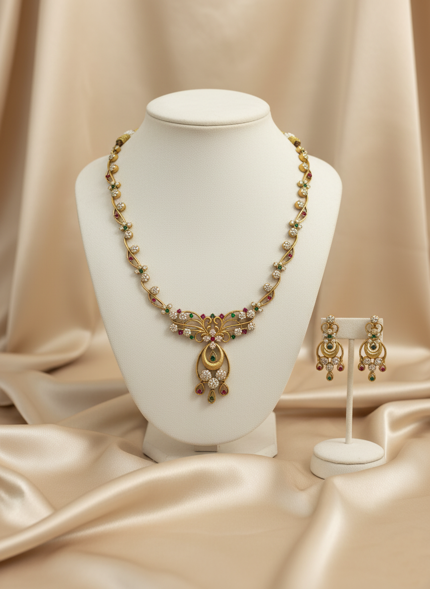 Traditional Jethipota Necklace Set with Earrings | Tantaaz