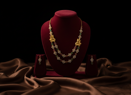 Tantaaz Gold Plated American Diamond Studded Necklace Set