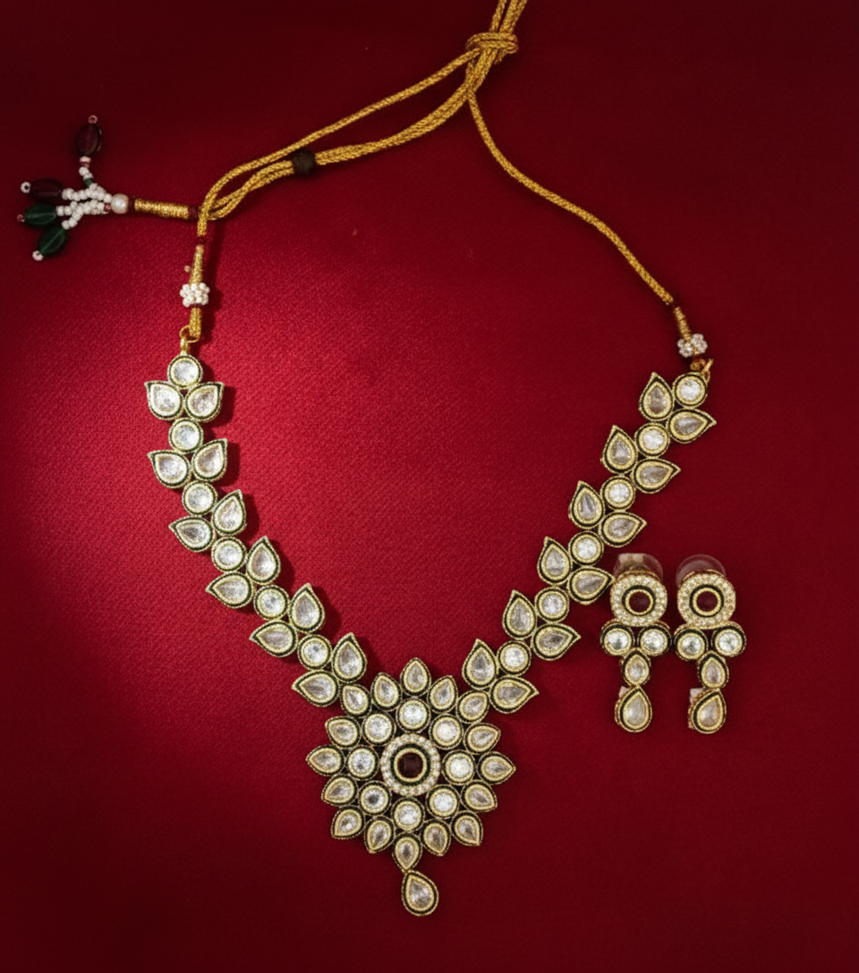Kundan Necklace Set with Matching Earrings