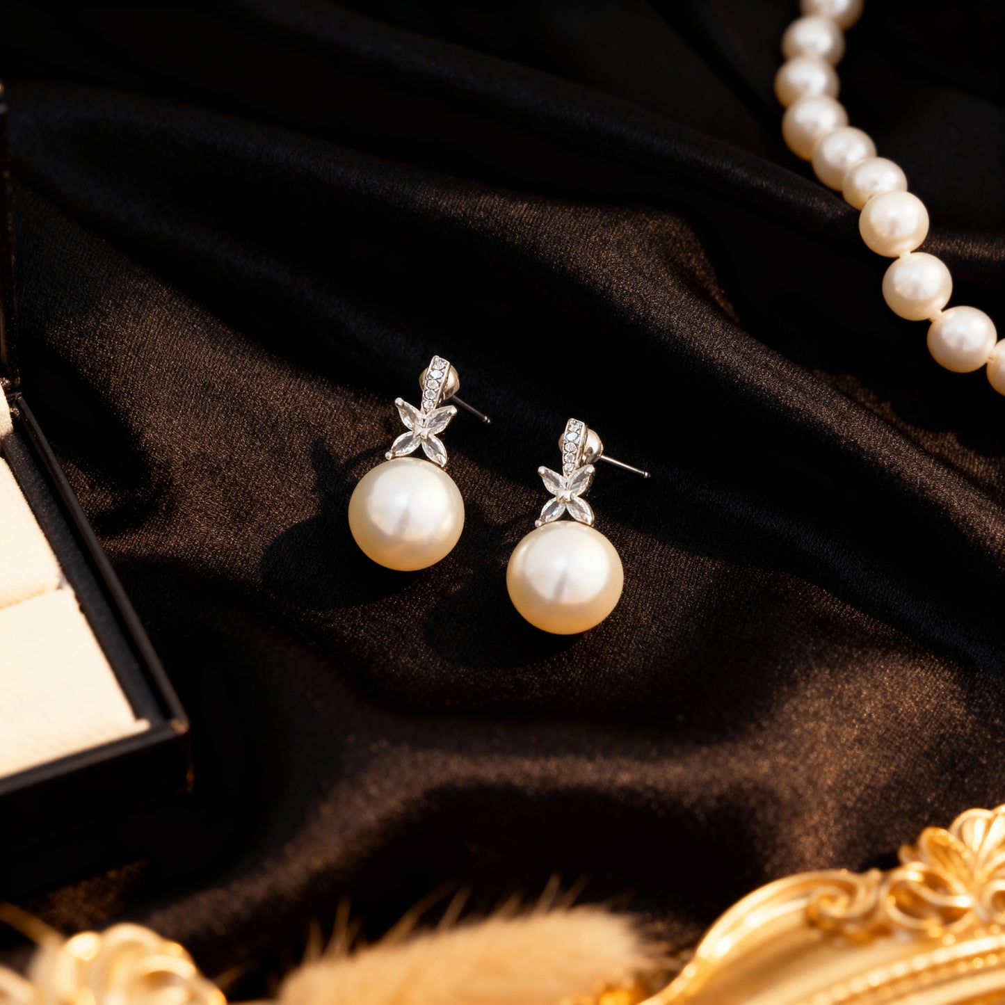 Pearl & Stone Drop Earring