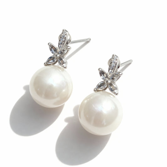 Pearl & Stone Drop Earring