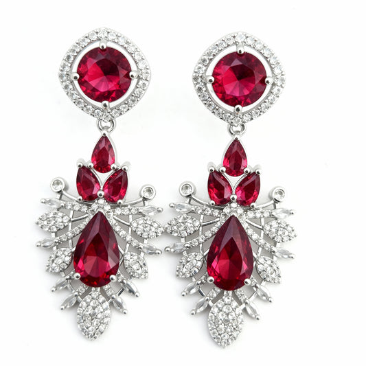 Silver Toned American Diamond Earring