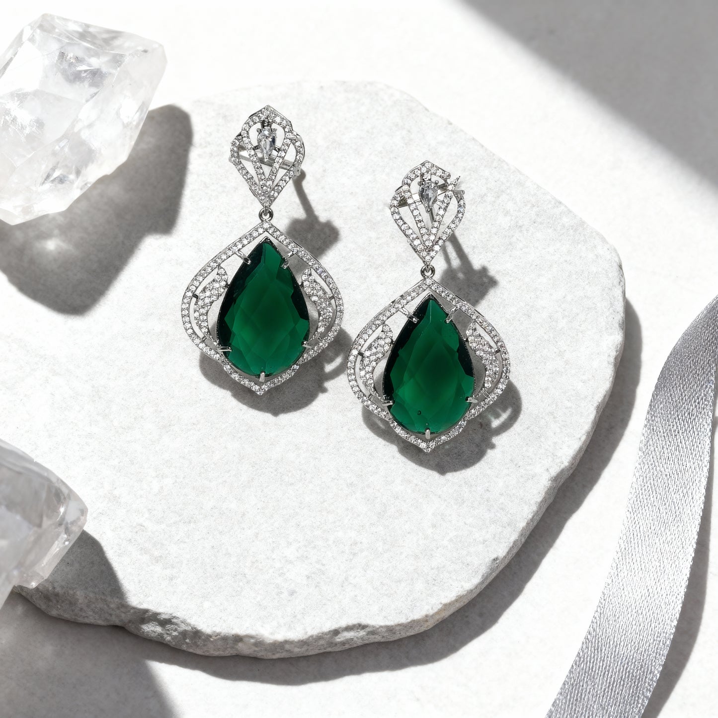 Tear Drop American Diamond Earring