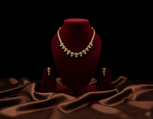 Tantaaz Green Victorian Haar with Earring (Bridal & Party)