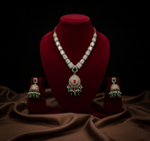 Coral Stone Necklace Set with Jhumka