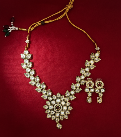 Kundan Necklace Set with Matching Earrings