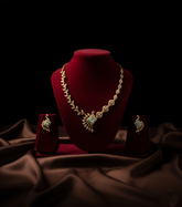 Tantaaz Mint Green American Diamond Necklace Set with Earrings