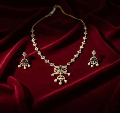 Tantaaz Polki Kundan Necklace Set with Matching Earrings