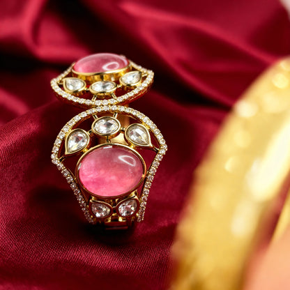 Gold Plated Kundan Meenakari Kada