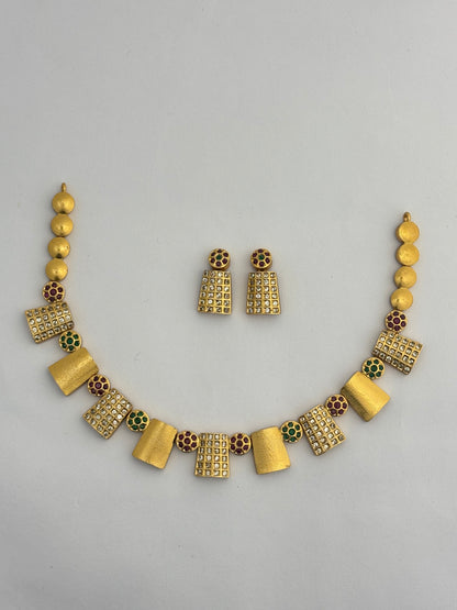 Tantaaz Gold Plated American Diamond Studded Necklace Set