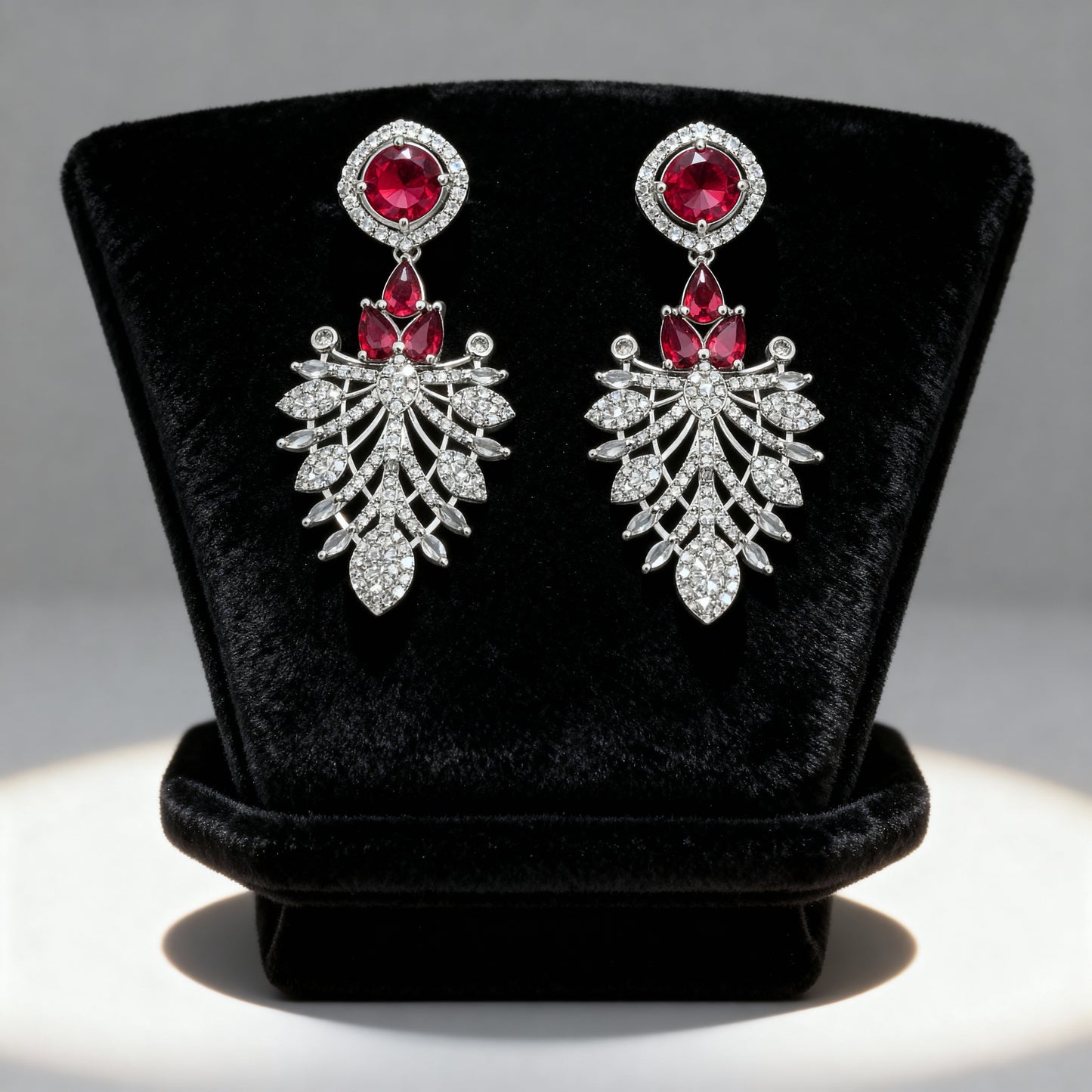 Silver Toned American Diamond Earring