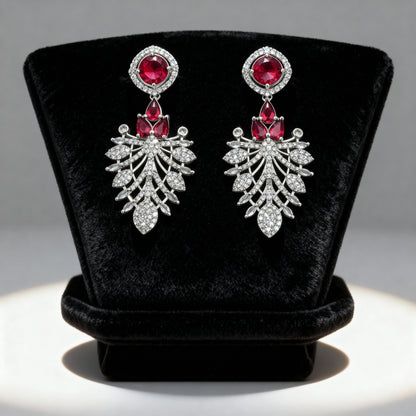 Silver Toned American Diamond Earring