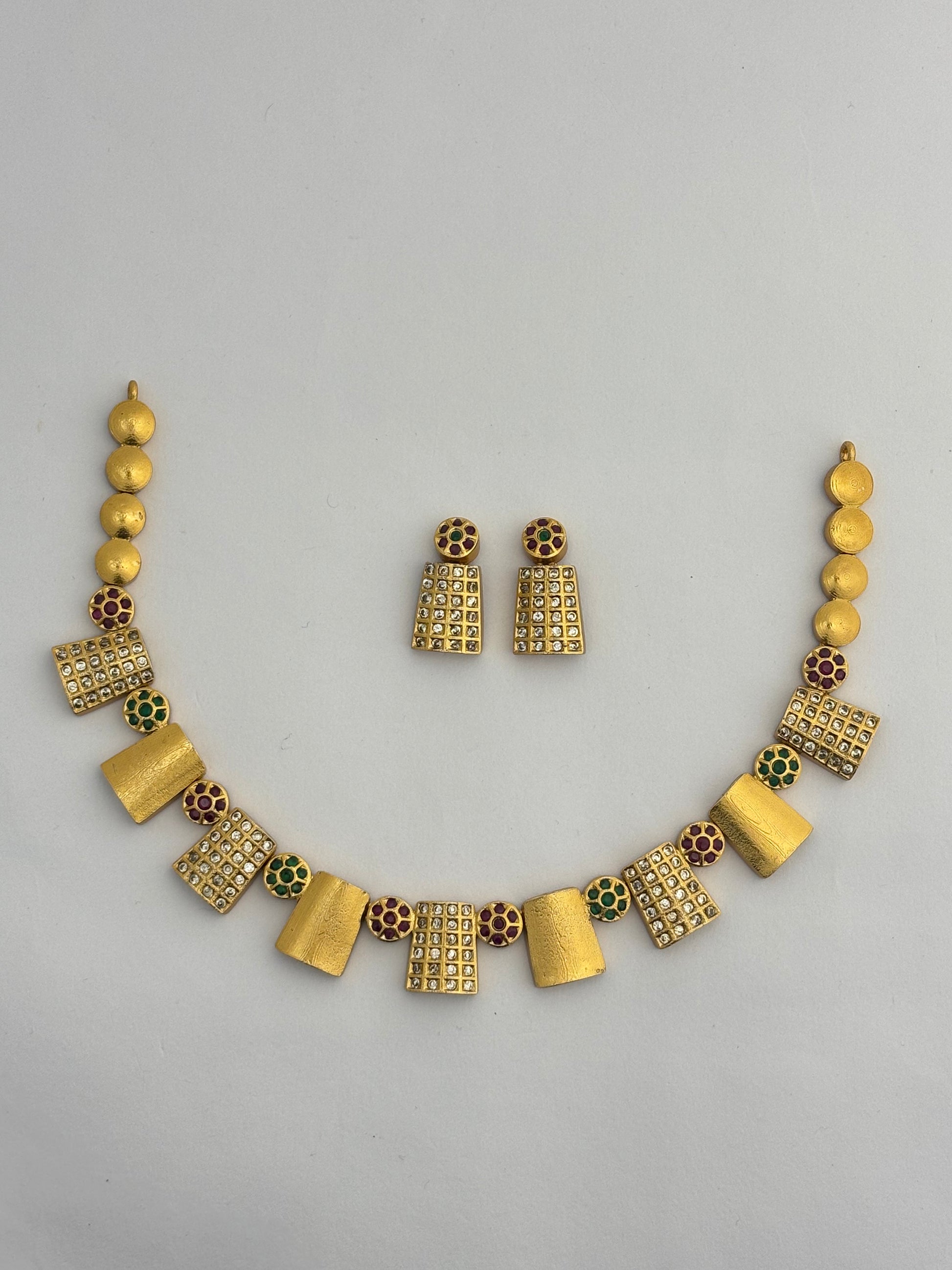 Tantaaz Gold Plated American Diamond Studded Necklace Set