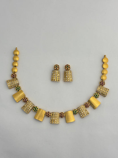 Tantaaz Gold Plated American Diamond Studded Necklace Set