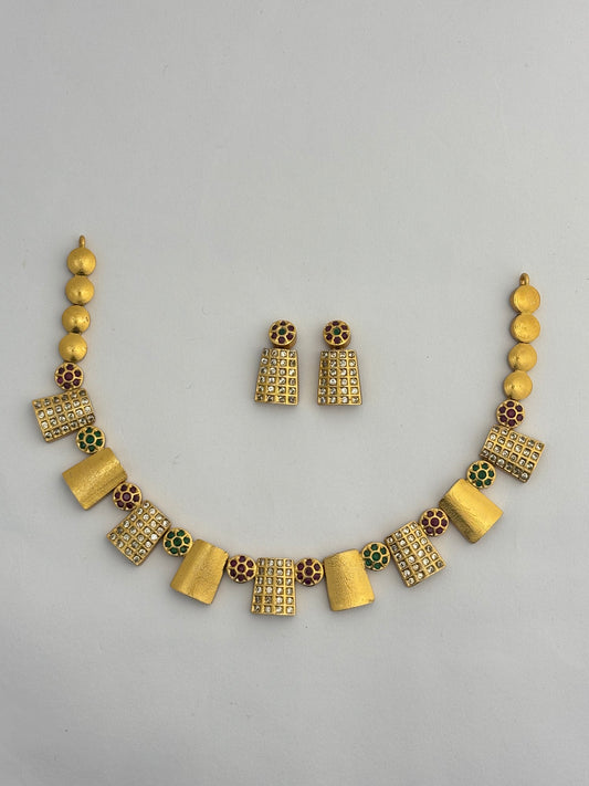 Tantaaz Gold Plated American Diamond Studded Necklace Set