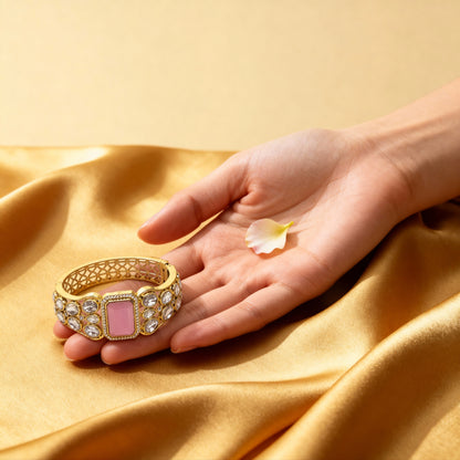 Tradition Indian Kundan Polki Gold Plated Bracelet