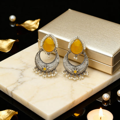 Monalisa Stone Oxidised Earring