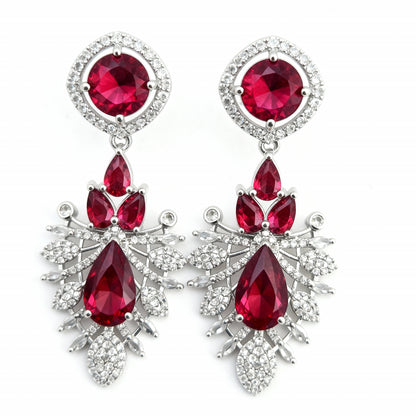 Silver Toned American Diamond Earring