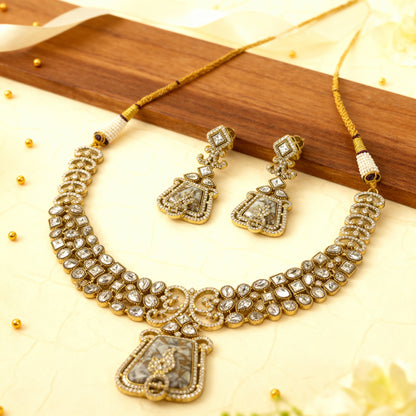Traditional Indian Polki Kundan Style Necklace Set