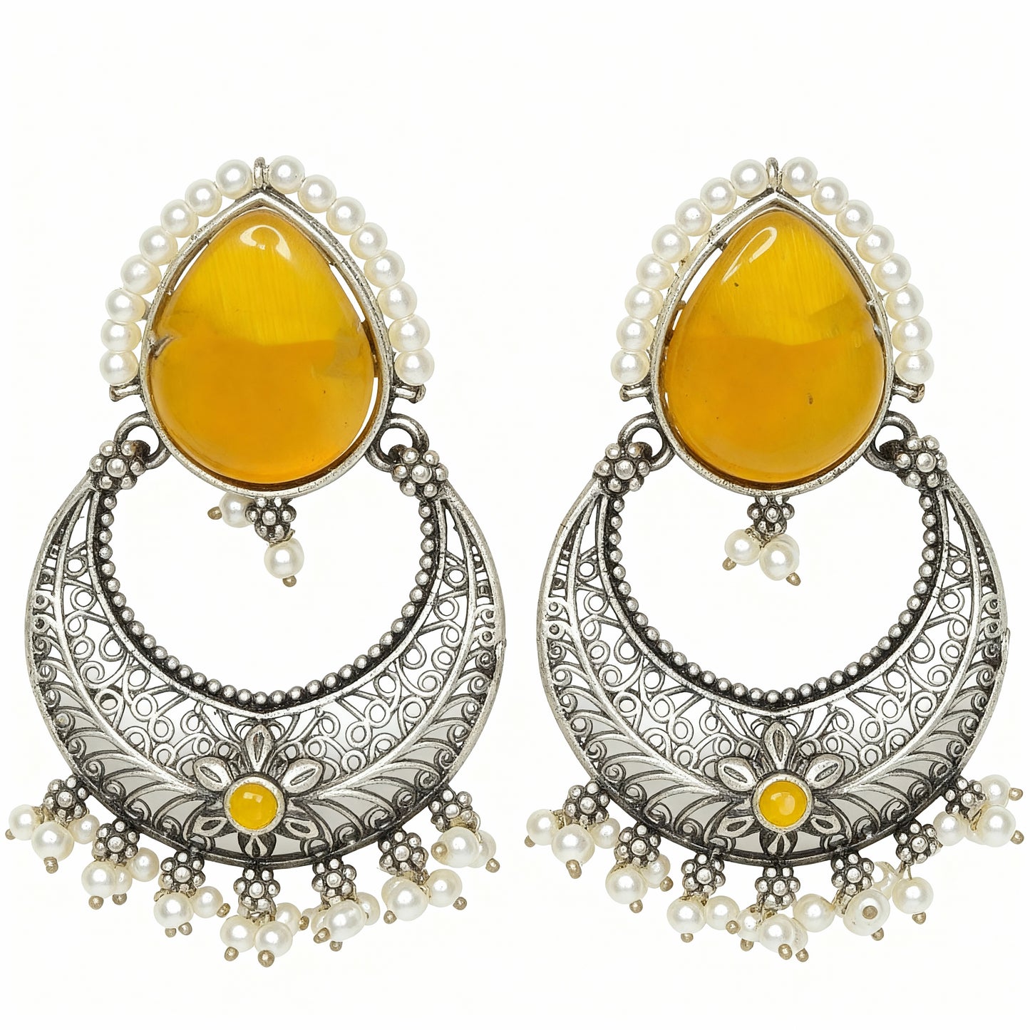 Monalisa Stone Oxidised Earring