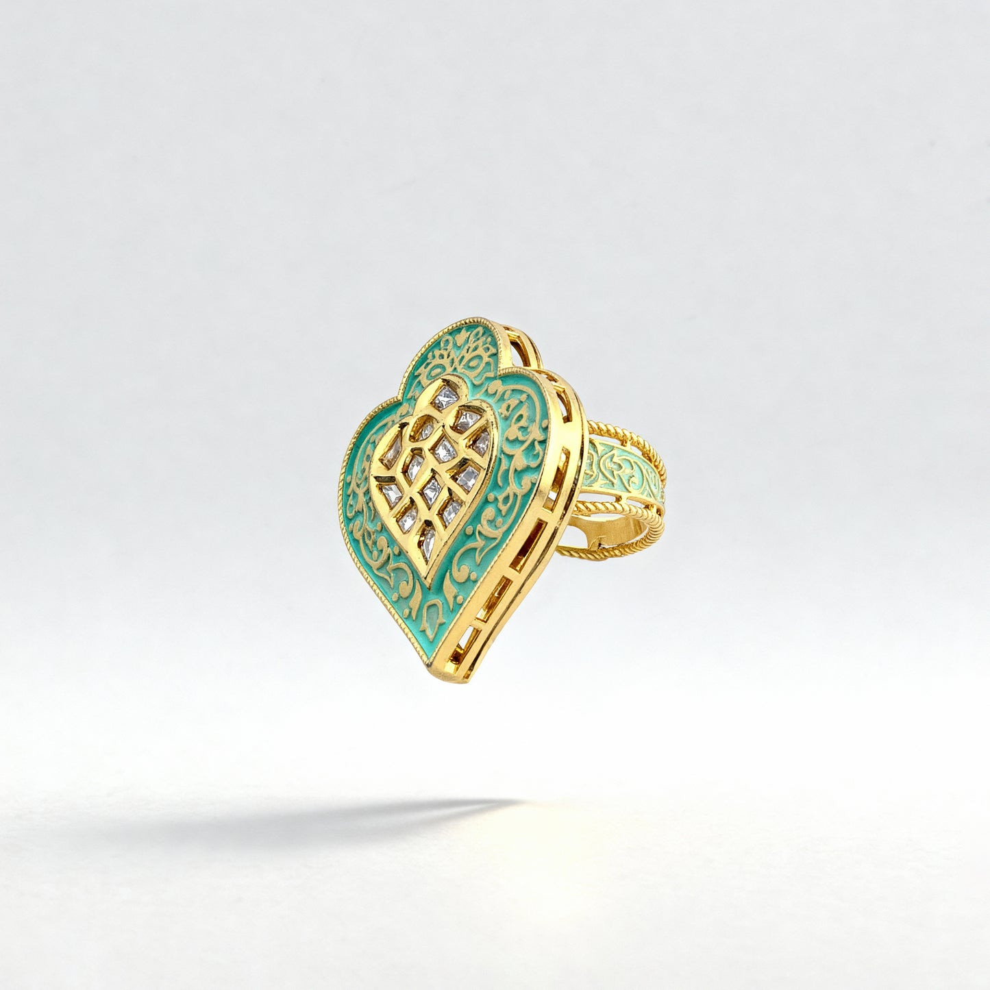 Gold Plated Ring with Floral Design