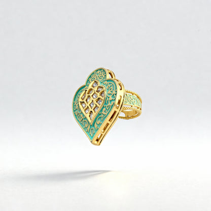 Gold Plated Ring with Floral Design