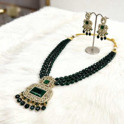 Tantaaz Green Victorian Haar with Earring (Bridal & Party)